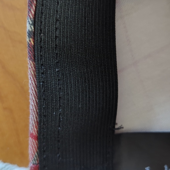 H & M Stretch Plaid Retro Pants 6 Red - Picture 5 of 14